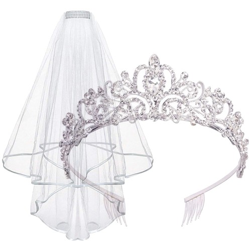 Tiara and lace bridal - and,