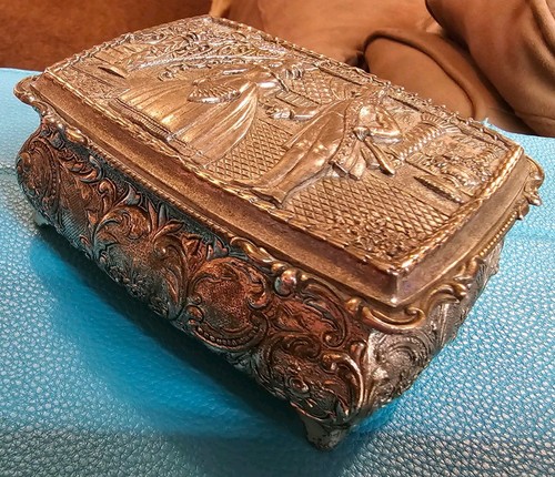 Vintage silver tone embossed - vintage,