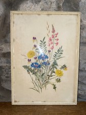 Shabby Chic Vintage Framed Wild Flower Picture Retro Dandelion Mid Century #mcm