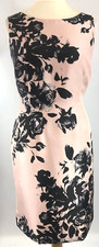 New Jacques Vert dress 14 Shantung Black shadow Rose Floral Placement Print