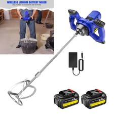 2 Battery 6 Speed M14 Paddle Mixing Drill 6000W Electric Plaster Mortar Mixer 