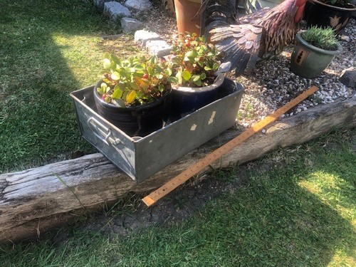 Vintage tote pan galvanised - vintage,
