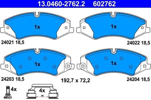 Brake pad set - disc, ate