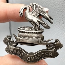 Genuine WW1 Liverpool Pals 1914 Silver Hallmarked Cap Badge