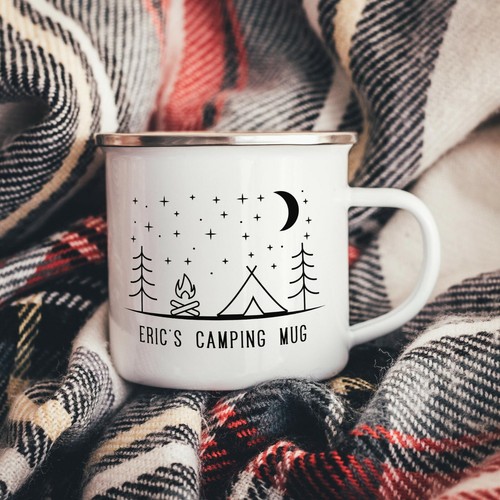 Personalised camping line art - camping,