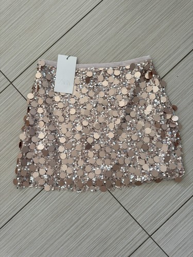 Zara pink gold sequin mini - zara,