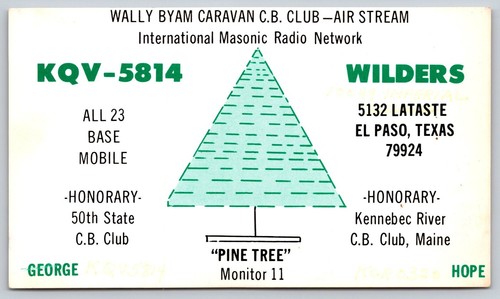 Qsl postcard wally byam - postcard,