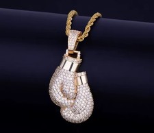 New Premium Gold Boxing Glove Pendant With a Belcher Chain Unisex