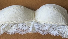 New Without Tags Strapless Padded Non Wired Bra Bandeau Lemon Medium 12-14