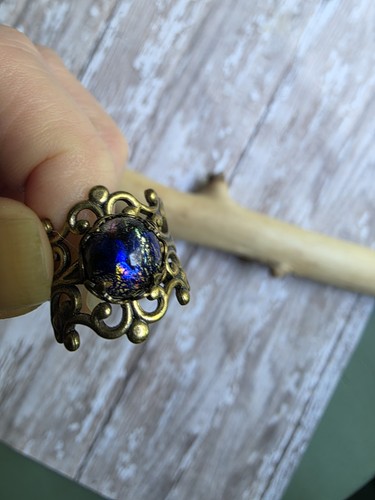 Black fire opal glass filigree - glass,