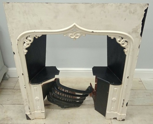 Cast iron fireplace white - cast,