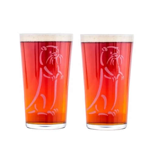 Otter brewery pint glass - pint, x2