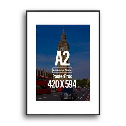 Black aluminium poster - aluminium,