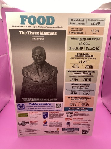 Wetherspoon menu the three - the,
