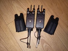 Delkim EV-D Bite Alarms Pair - Purple & Green LEDs + Illuminated Hangers