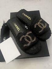 Chanel Raffia Slides Sandals