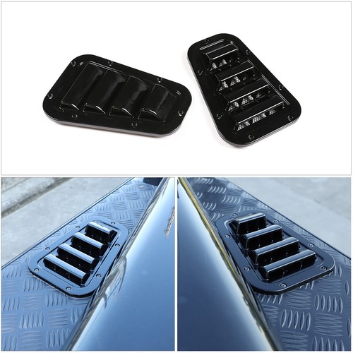 Gloss black front side hood - black,
