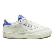 REEBOK Club C Mens Low Top Trainers White Blue Synthetic UK 8.5 Classic Shoes