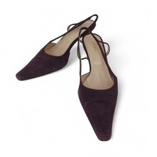 Hobbs Shoes UK 5.5 Slingback EU 38.5 Suede Occasion Aubergine Preloved