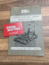 Ferguson Mounted Tandem Disc Harrow Instruction Book Original Implement