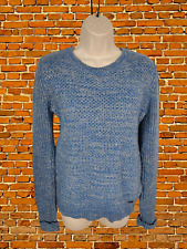 WOMENS BARBOUR SIZE UK 8 BLUE HASLINGDEN KNIT CASUAL JUMPER SWEATER PULL OVER