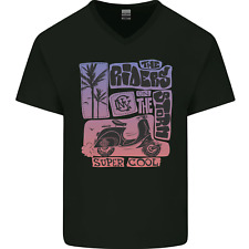 Scooter the Riders on the Storm Motorbike Mens V-Neck Cotton T-Shirt
