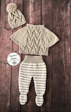 “Harlem” Poncho Set knitting pattern for Reborn doll 16 -22” or 0-3 Mth Old Baby