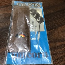 VINTAGE RARE Unicorn Leather Darts Wallet Case - Classic Brown Leather