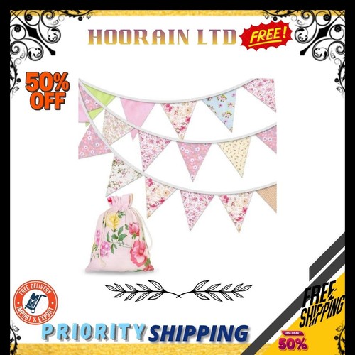 Floral fabric bunting - floral,
