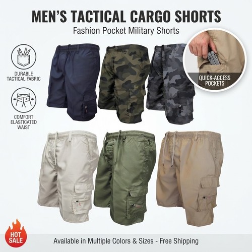 Mens cargo combat multi pocket - multi,