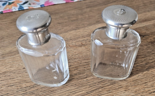 Antique silver topped - pr.,