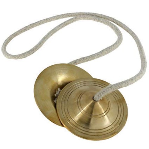 Pair brass manjeera hand - pair,