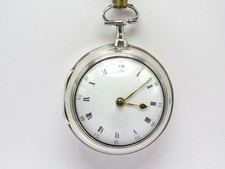 1794 Verge Fusee pair cased pocket watch solid silver cases  very good condition