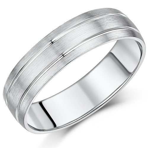 Platinum matt wedding ring - matt,