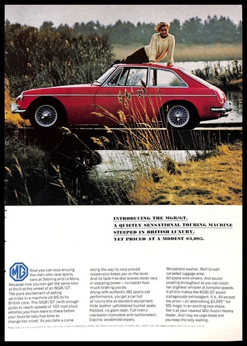1966 mgb vintage - gt, print