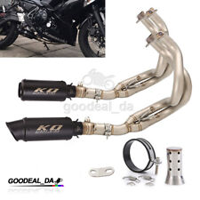 Full System For Kawasaki Z650 Ninja 650 2012-2024 Exhaust Black Tips Header Pipe