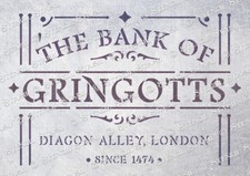 Hogwarts Gringott Bank STENCIL 4 sizes HGB Harry Potter Furniture, 250 MYLAR