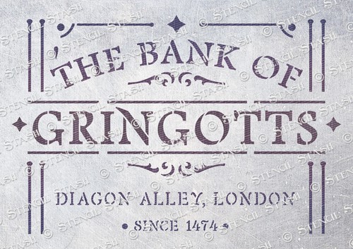 Hogwarts gringott bank stencil - gringott,