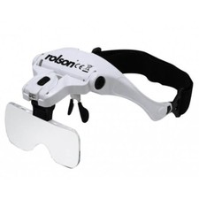 Rolson Magnifying Glasses with 2 LEDs 5 Interchangeable Lenses, Case + Batteries