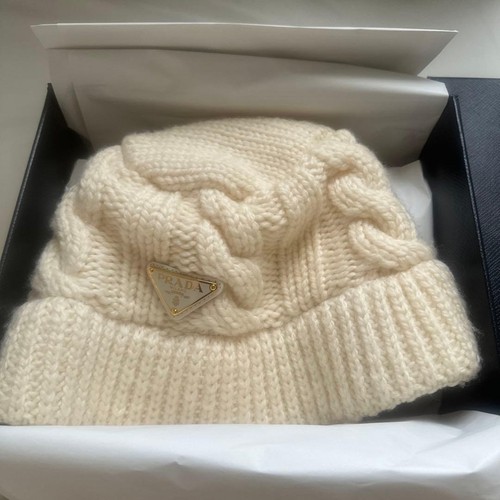 Prada white cable knit bucket - prada,