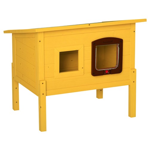 Pawhut wooden cat house - wooden,