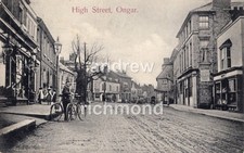 Ongar High Street Essex Mott Posted 1908 Bicycles Vintage Edwardian Postcard