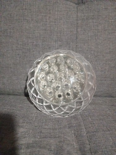 Glass rose bowl vase with - vase,