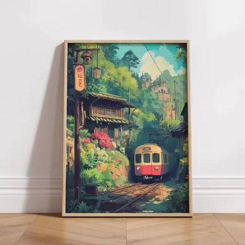 Retro japanese landscape - retro,