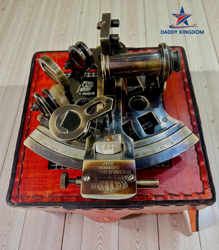 Antique sextant brass - sextant,
