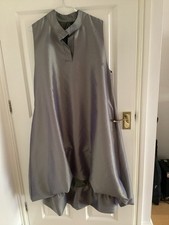 Grey Silk Satin Dress With