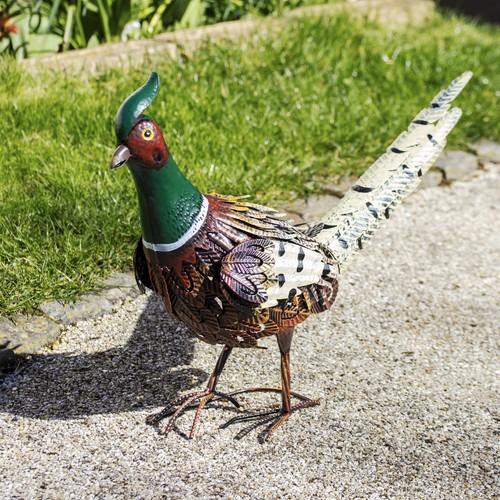 Metal pheasant garden ornament - pheasant,