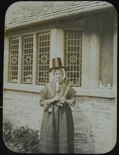 Photograph WELSH WOMAN KNITTING C1890 Magic Lantern Slide VICTORIAN WALES