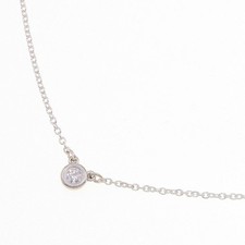 Tiffany & Co. Elsa Peretti By the Yard necklace with a single diamond in sterlin