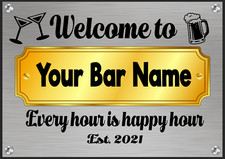 BAR SIGN PERSONALISED METAL